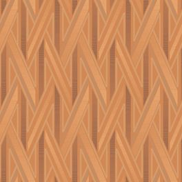 Сложный геометрический плетеный узор обоев LOYMINA российского производства исполнен с 3Д эффектом на припыленно-оранжевом фоне арт. QTR5 010/1